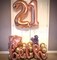 Rose Gold 21 Number Balloons, 40 Inch Giant Number 21 Balloons Foil Mylar Helium (Double Number Rose Gold 21)